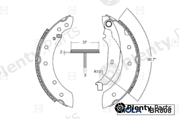 Hola BR808 — Brake Shoe Set