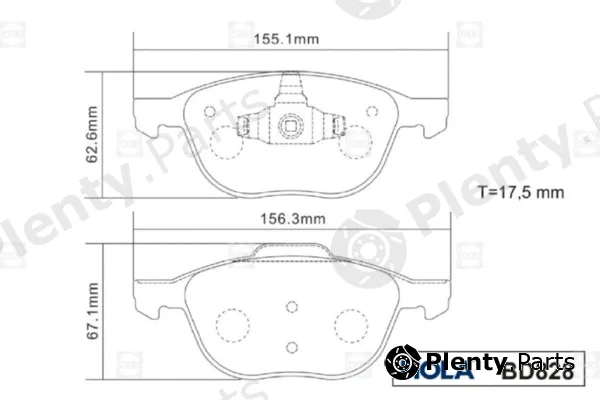 Hola BD828 — Brake Pad Set, disc brake