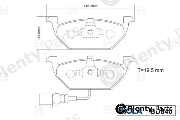 Hola BD840 — Brake Pad Set, disc brake