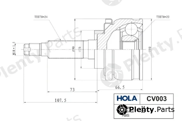 Hola CV003 — Joint Kit, drive shaft