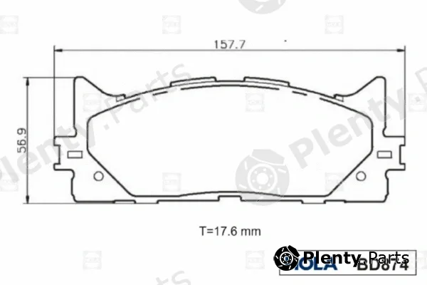 Hola BD874 — Brake Pad Set, disc brake
