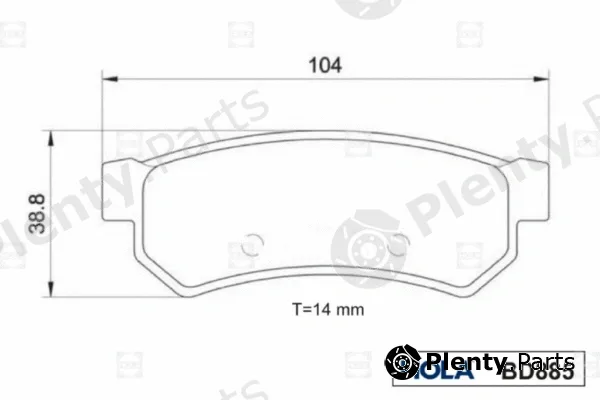 Hola BD885 — Brake Pad Set, disc brake