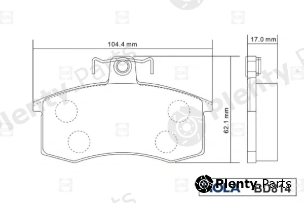 Hola BD814 — Brake Pad Set, disc brake
