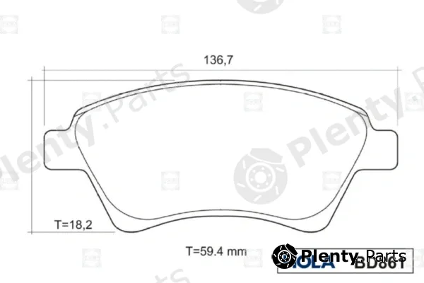 Hola BD861 — Brake Pad Set, disc brake