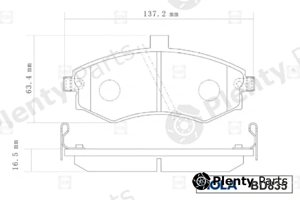 Hola BD835 — Brake Pad Set, disc brake