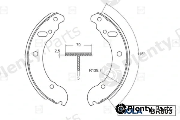 Hola BR803 — Brake Shoe Set
