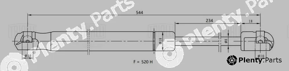 Trialli GS1702 — Gas Spring, boot/cargo area