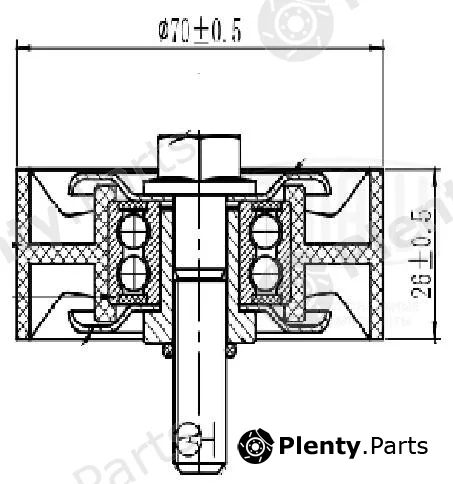 Trialli CM5420 — Deflection/Guide Pulley, V-ribbed belt