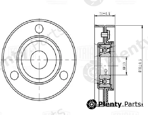 Trialli CM1945 — Deflection/Guide Pulley, V-ribbed belt