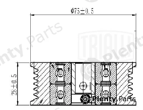 Trialli CM5633 — Deflection/Guide Pulley, V-ribbed belt