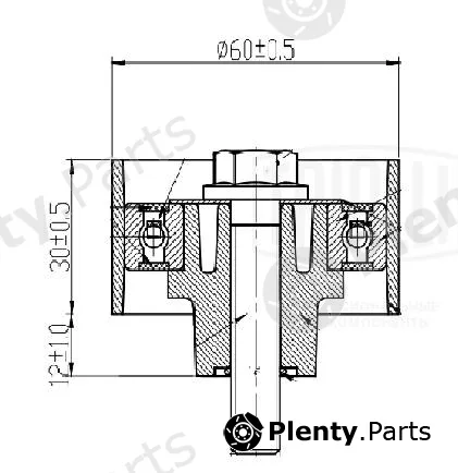 Trialli CM3077 — Deflection/Guide Pulley, timing belt