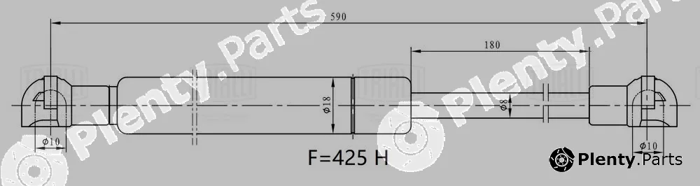 Trialli GS1402 — Gas Spring, boot/cargo area