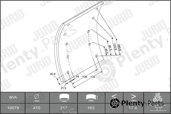 Jurid 1957901820 — Brake Lining Kit, drum brake