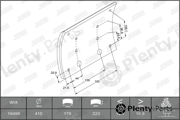 Jurid 1949601070 — Brake Lining Kit, drum brake