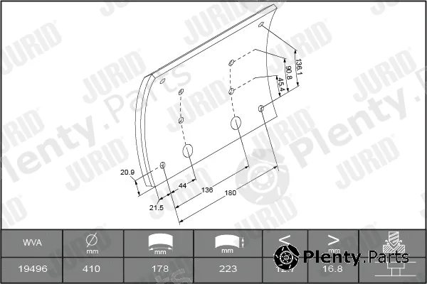 Jurid 1949635050 — Brake Lining Kit, drum brake