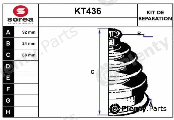 Sera KT436 — Bellow Kit, drive shaft