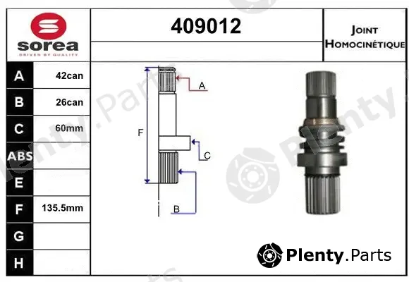 Sera 409012 — Joint Kit, drive shaft