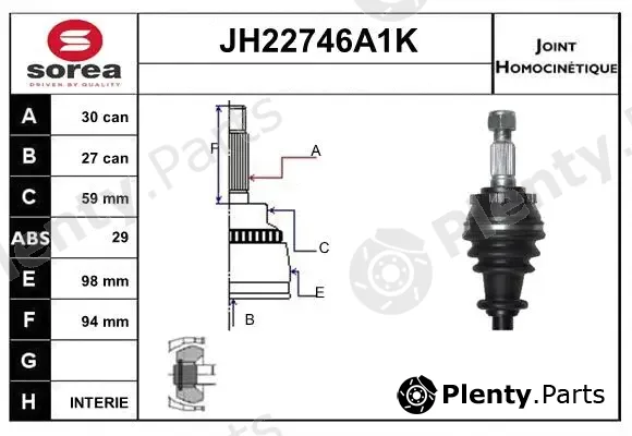 Sera JH22746A1K — Joint Kit, drive shaft