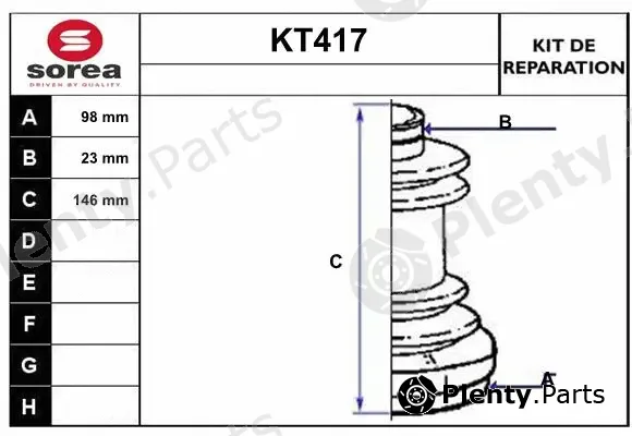 Sera KT417 — Bellow Kit, drive shaft