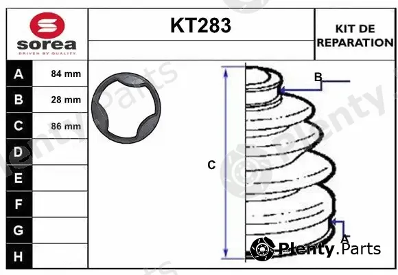 Sera KT283 — Bellow Kit, drive shaft