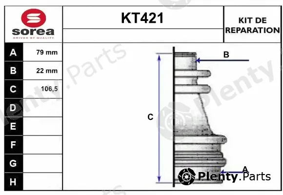 Sera KT421 — Bellow Kit, drive shaft