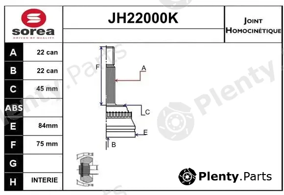 Sera JH22000K — Joint Kit, drive shaft