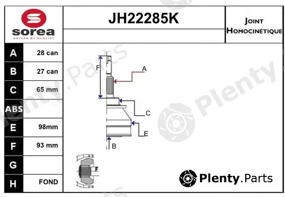 Sera JH22285K — Joint Kit, drive shaft