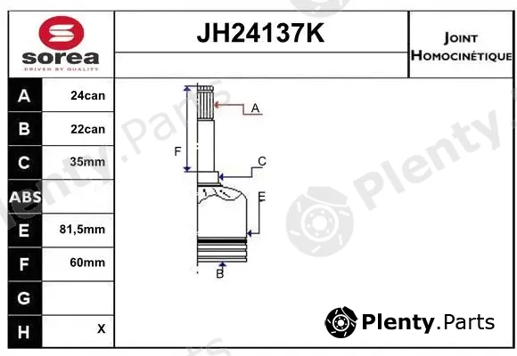 Sera JH24137K — Joint Kit, drive shaft