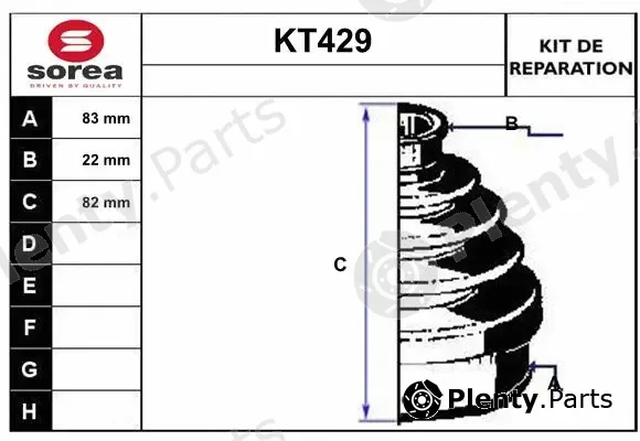Sera KT429 — Bellow Kit, drive shaft