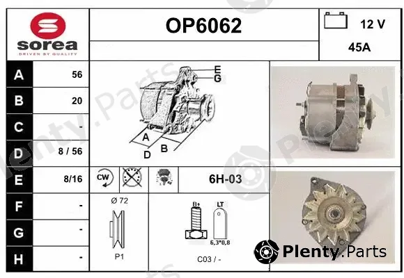Sera OP6062 — Alternator