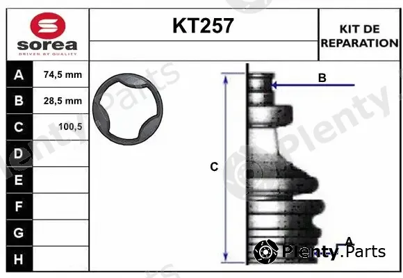 Sera KT257 — Bellow Kit, drive shaft