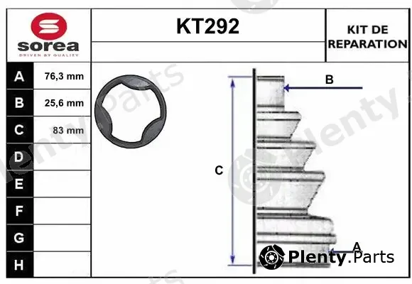 Sera KT292 — Bellow Kit, drive shaft