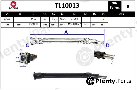 Sera TL10013 — Propshaft, axle drive