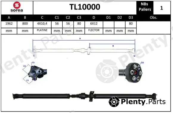 Sera TL10000 — Propshaft, axle drive