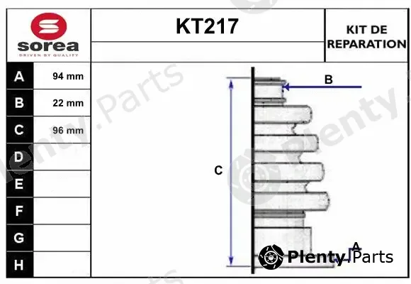 Sera KT217 — Bellow Kit, drive shaft
