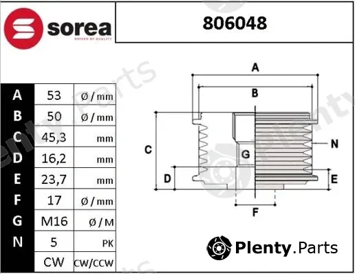 Sera 806048 — Alternator Freewheel Clutch