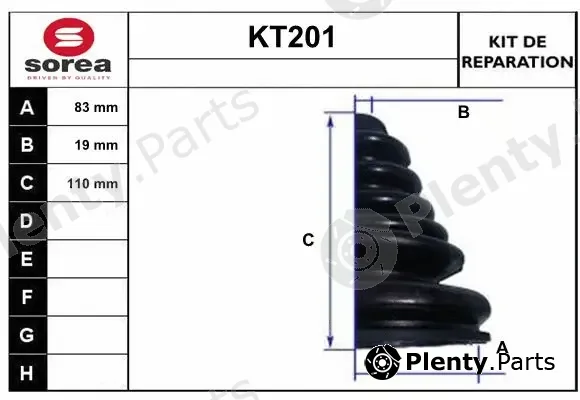 Sera KT201 — Bellow Kit, drive shaft