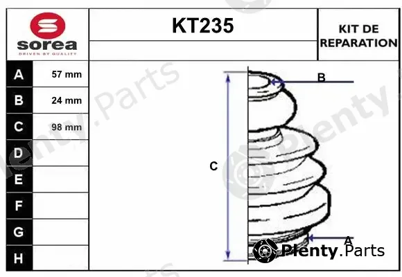 Sera KT235 — Bellow Kit, drive shaft