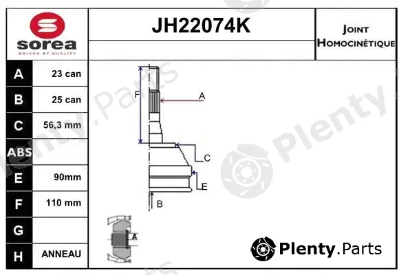Sera JH22074K — Joint Kit, drive shaft