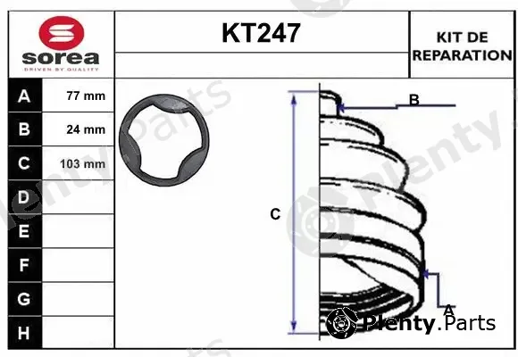Sera KT247 — Bellow Kit, drive shaft