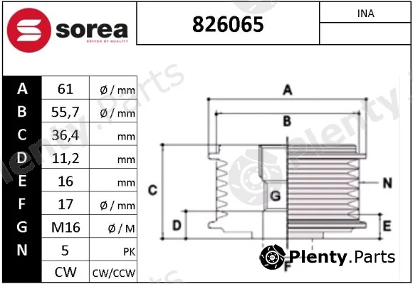 Sera 826065 — Alternator Freewheel Clutch