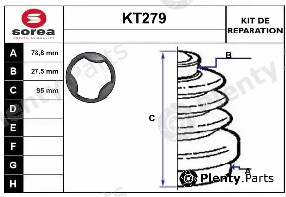 Sera KT279 — Bellow Kit, drive shaft