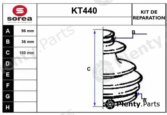 Sera KT440 — Bellow Kit, drive shaft