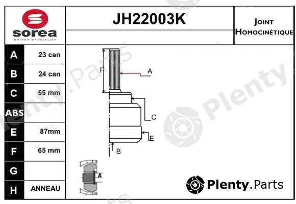 Sera JH22003K — Joint Kit, drive shaft