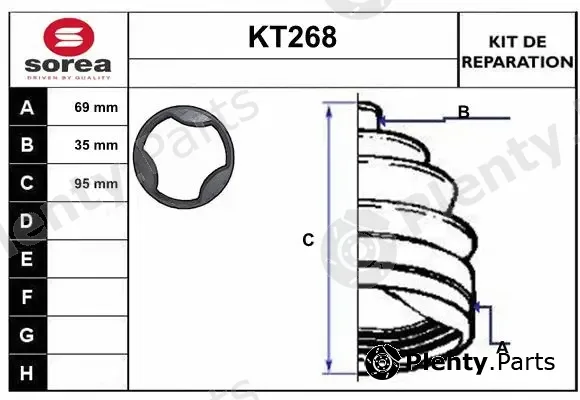 Sera KT268 — Bellow Kit, drive shaft
