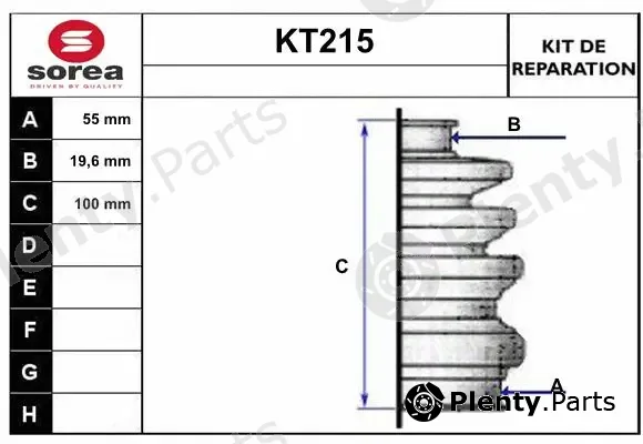 Sera KT215 — Bellow Kit, drive shaft
