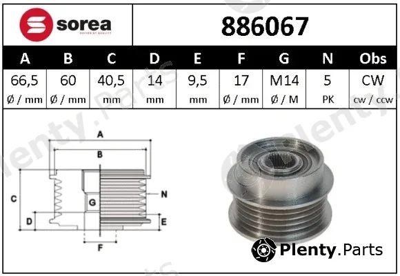 Sera 886067 — Alternator Freewheel Clutch