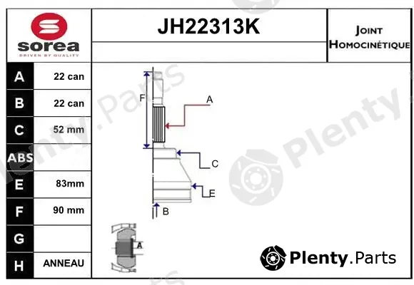 Sera JH22313K — Joint Kit, drive shaft