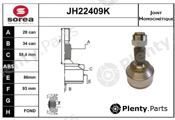 Sera JH22409K — Joint Kit, drive shaft