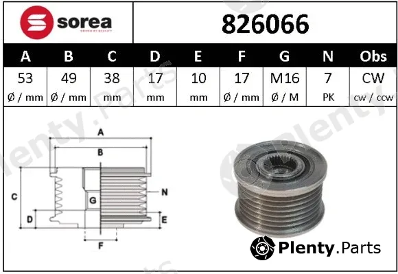 Sera 826066 — Alternator Freewheel Clutch